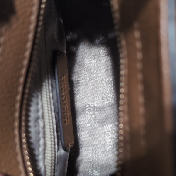 Michael Kors Karson XS Satchel Brown Pebbled Leather Lugg/Citrus Braided Front - Picture 6 of 8